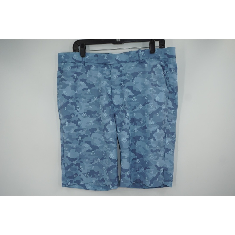 G/FORE Shorts Men's 36 Blue Camo Skull Golf Microfiber Chino Performance